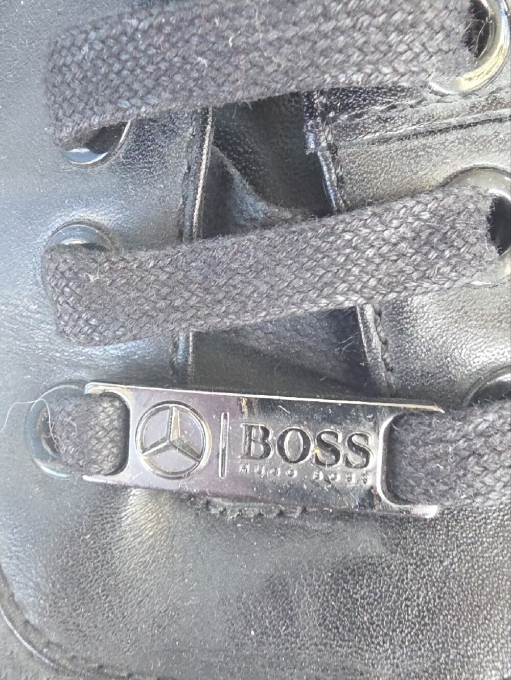 Hugo Boss Mercedes Men's Black Formula 1 F1 Leather Sneakers - Size 43 (US - 10) - Picture 5 of 14
